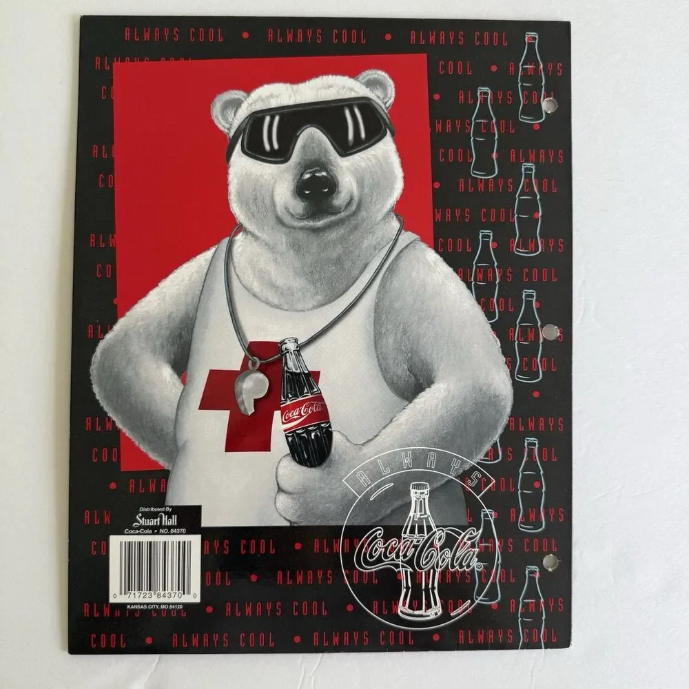 Vintage Coca Cola Coke Soft Drink Folder Polar Bear 1995 Memorabilia Set of 2